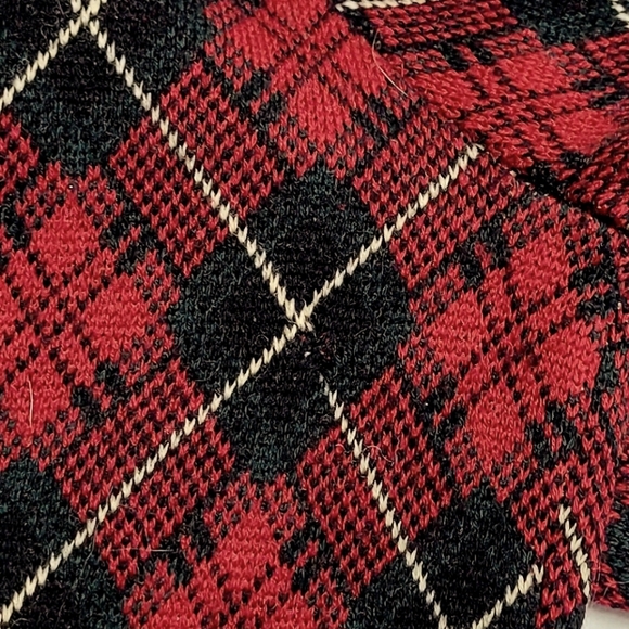 Vintage Talbots Christmas Plaid Cardigan Sweater with Holly Trim Size P - Picture 7 of 8